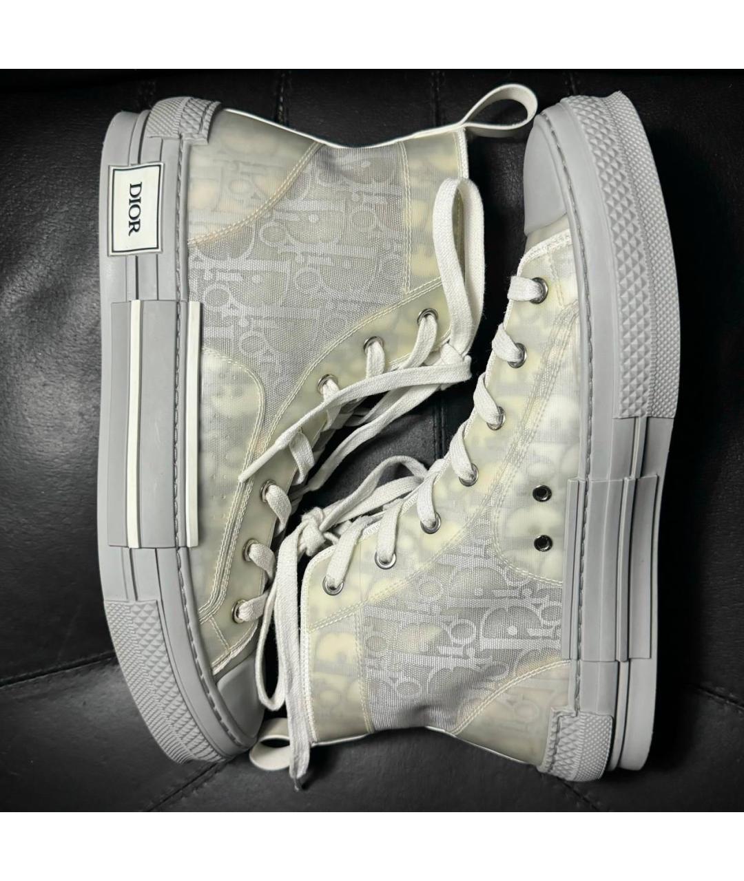 CHRISTIAN DIOR Серые текстильные низкие кроссовки / кеды, фото 5