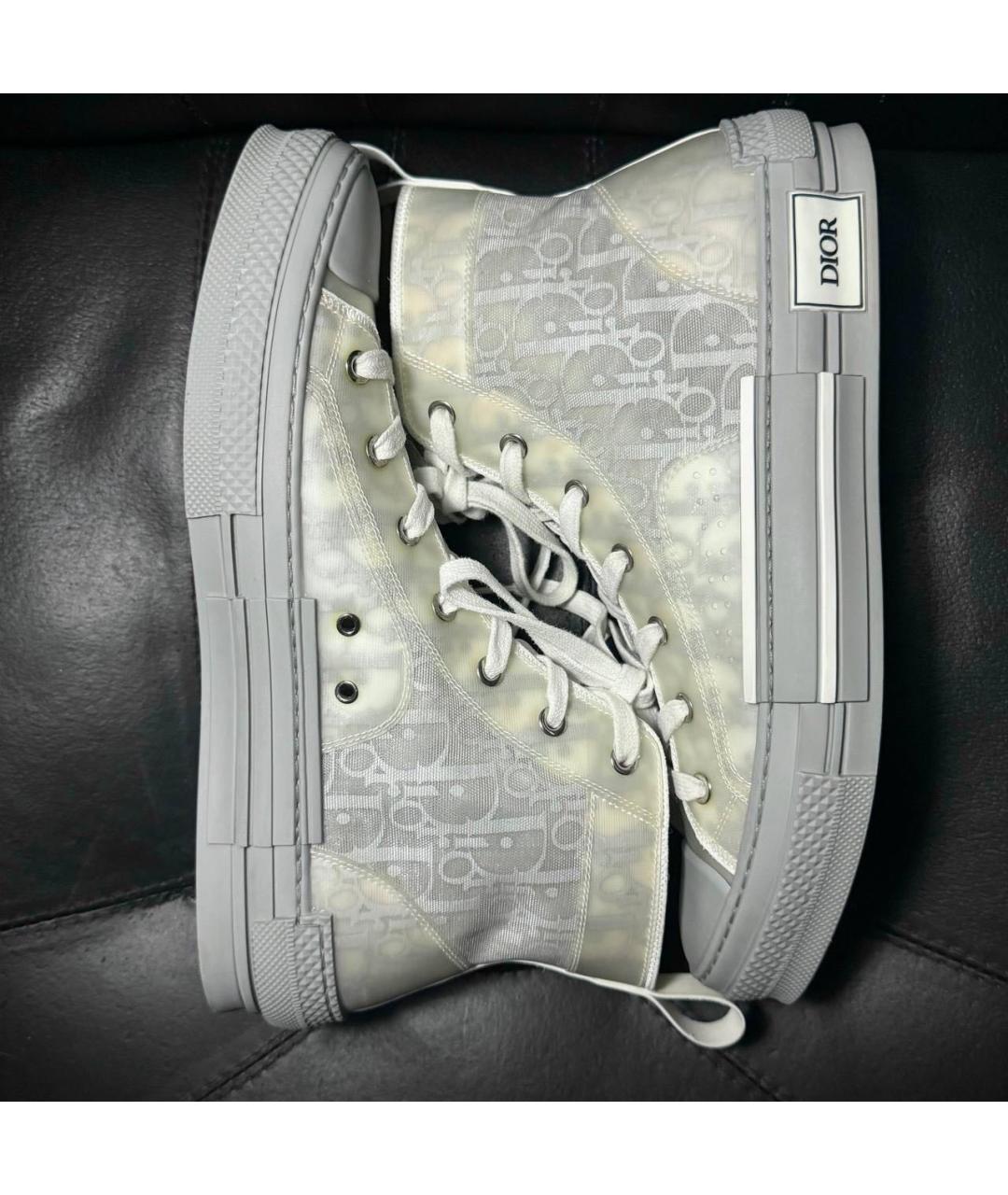 CHRISTIAN DIOR Серые текстильные низкие кроссовки / кеды, фото 4