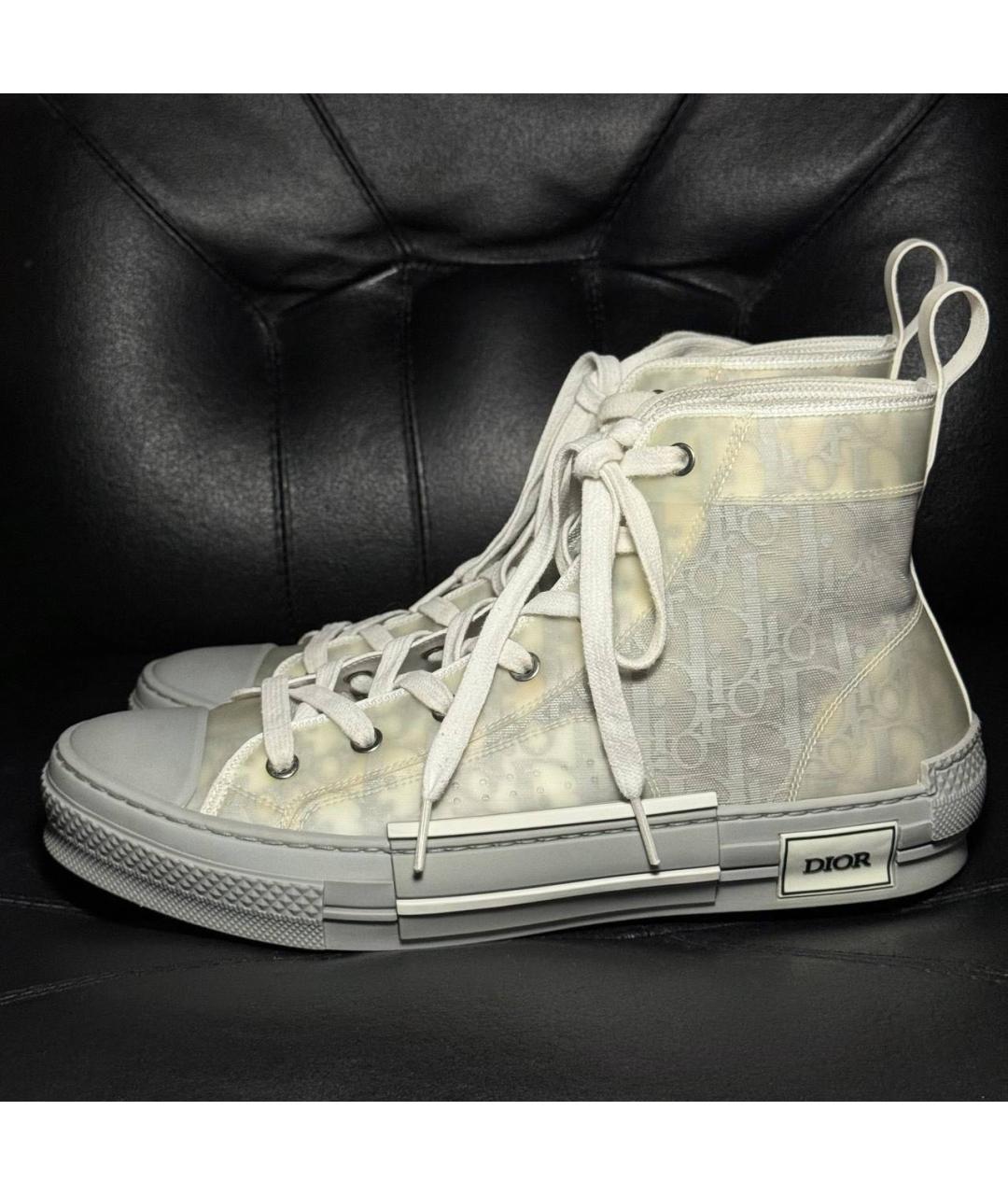 CHRISTIAN DIOR Серые текстильные низкие кроссовки / кеды, фото 3