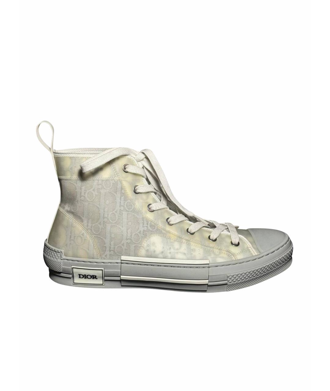 CHRISTIAN DIOR Серые текстильные низкие кроссовки / кеды, фото 1
