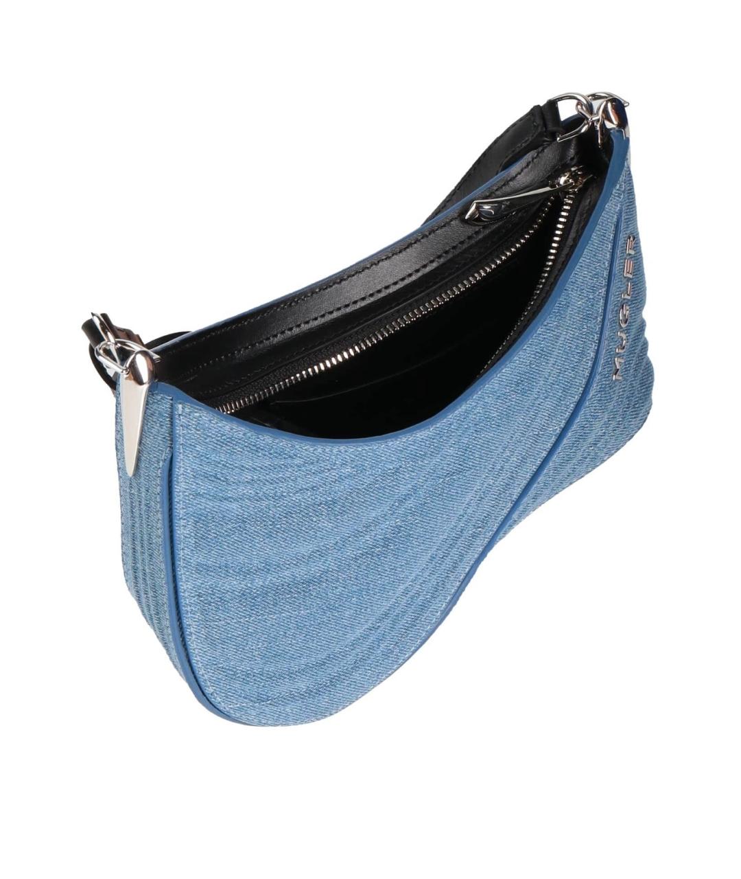 MUGLER Синяя тканевая сумка через плечо, фото 2