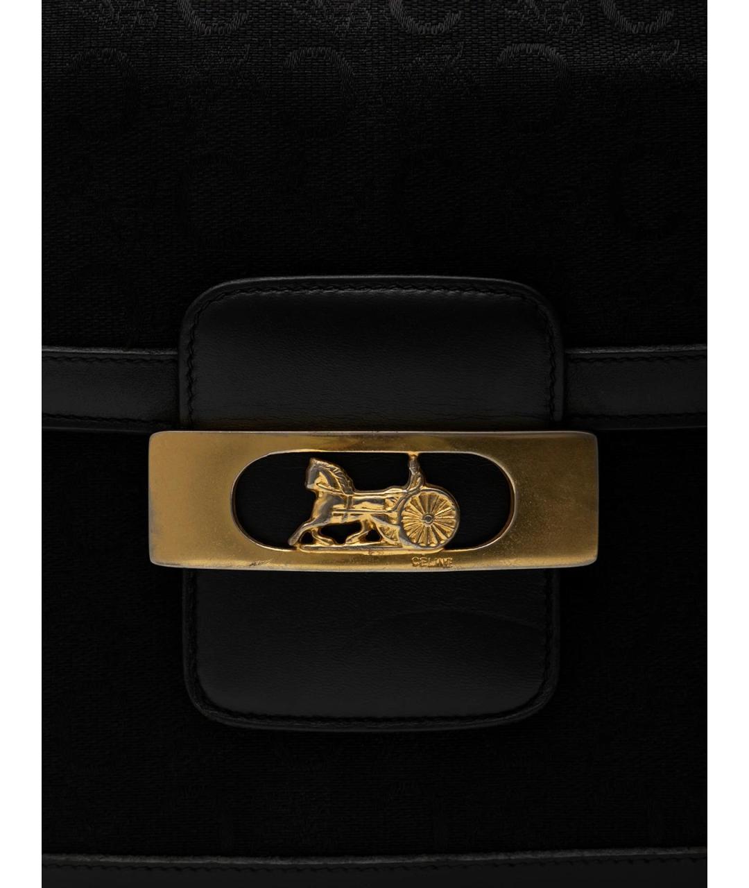 CELINE Черная тканевая сумка через плечо, фото 4