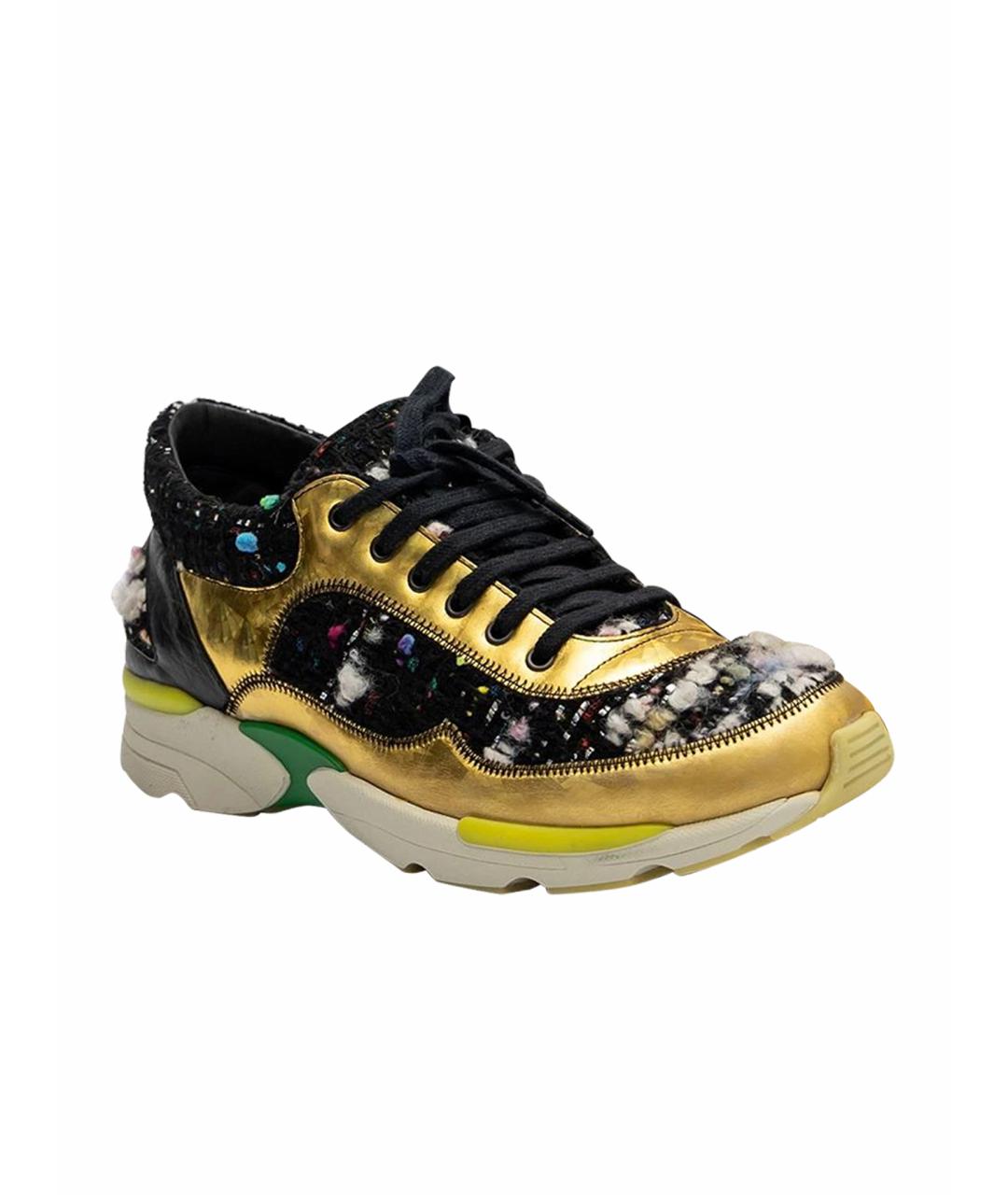 CHANEL Золотые кроссовки, фото 1