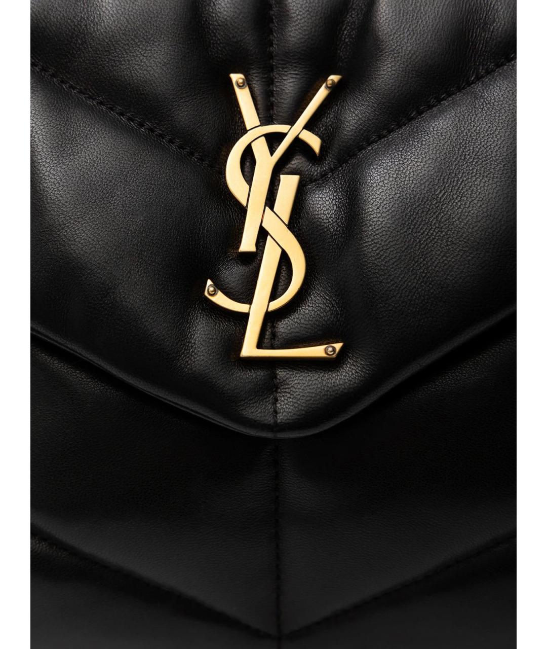 SAINT LAURENT Черная кожаная сумка через плечо, фото 5