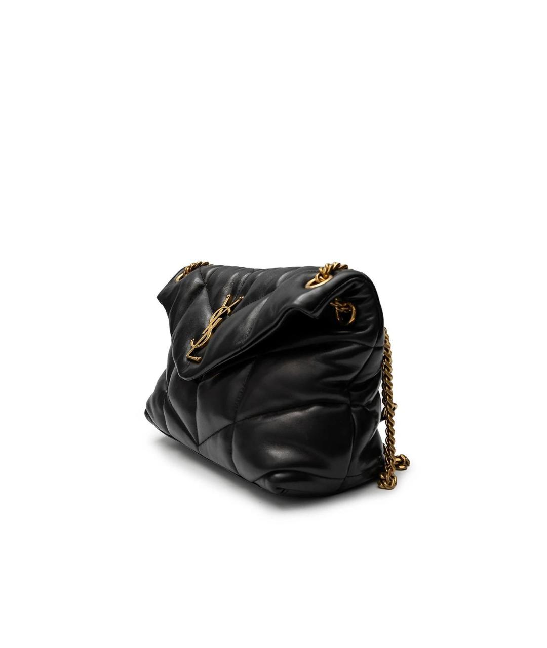 SAINT LAURENT Черная кожаная сумка через плечо, фото 2