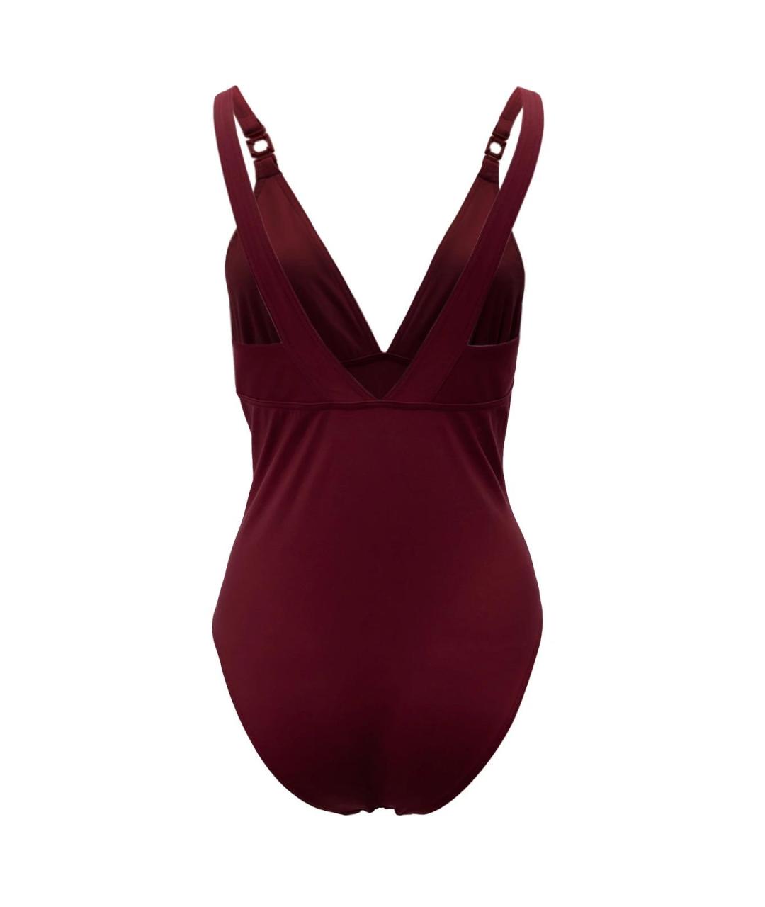 HERMES Бордовый полиэстеровый купальник, фото 2