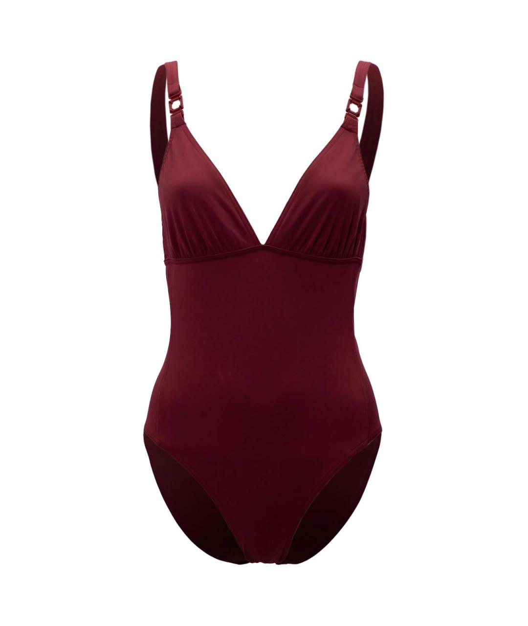 HERMES Бордовый полиэстеровый купальник, фото 4