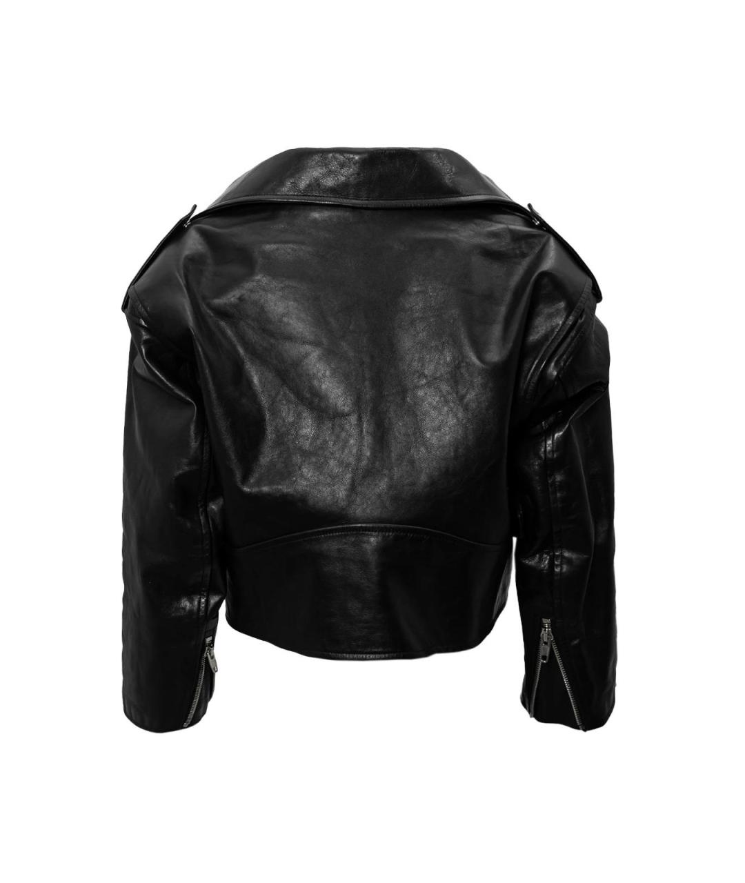 BALENCIAGA Черная кожаная куртка, фото 2