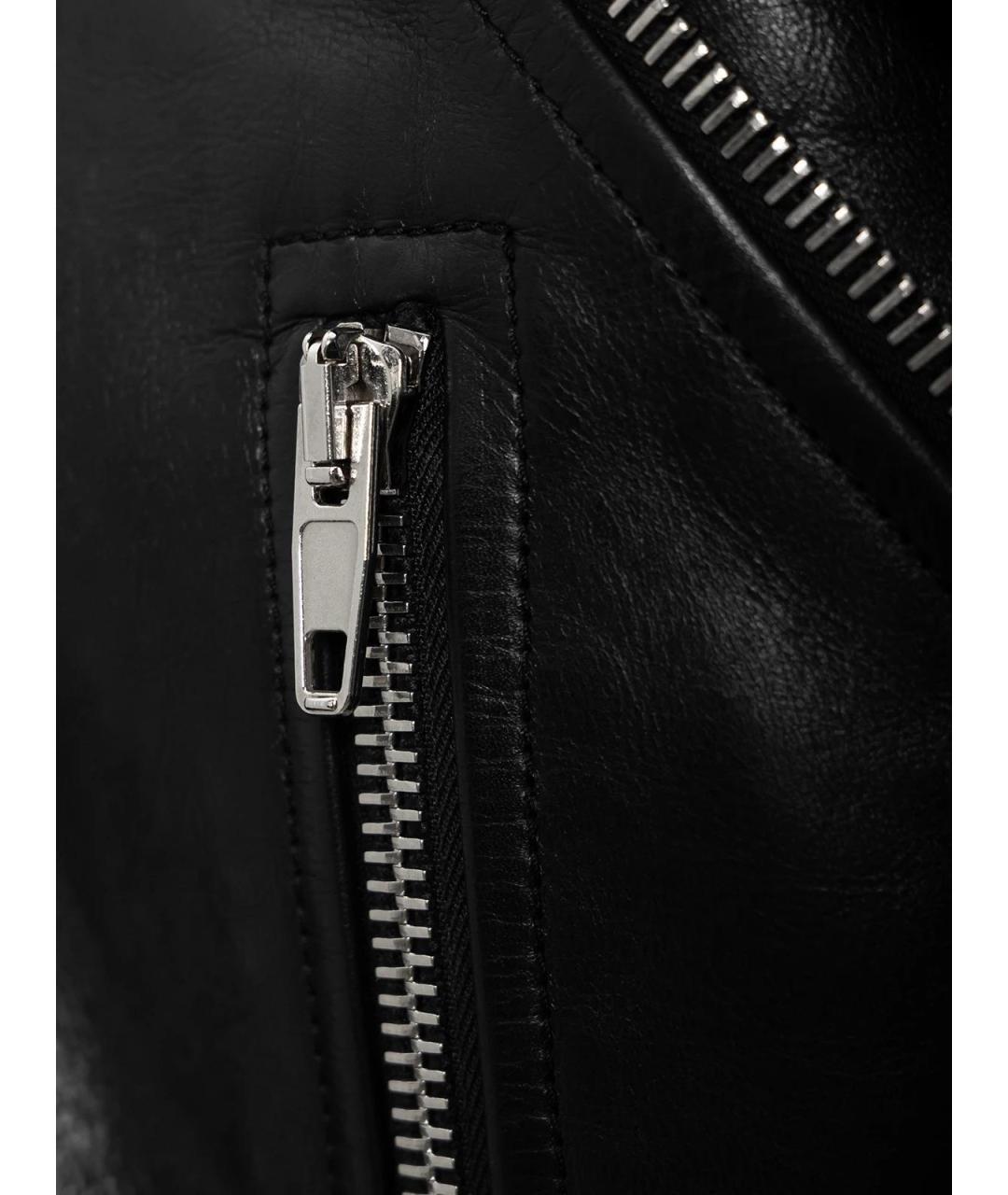 BALENCIAGA Черная кожаная куртка, фото 3