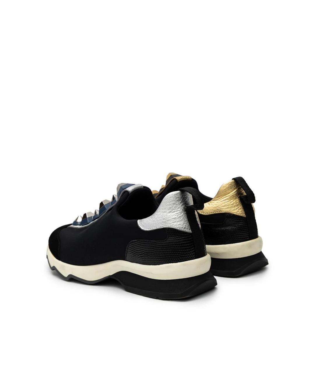 FENDI Черные замшевые кроссовки, фото 3