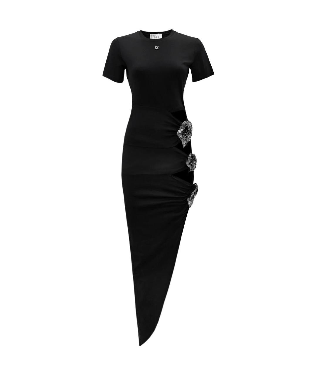 GIUSEPPE DI MORABITO Черное хлопковое повседневное платье, фото 1