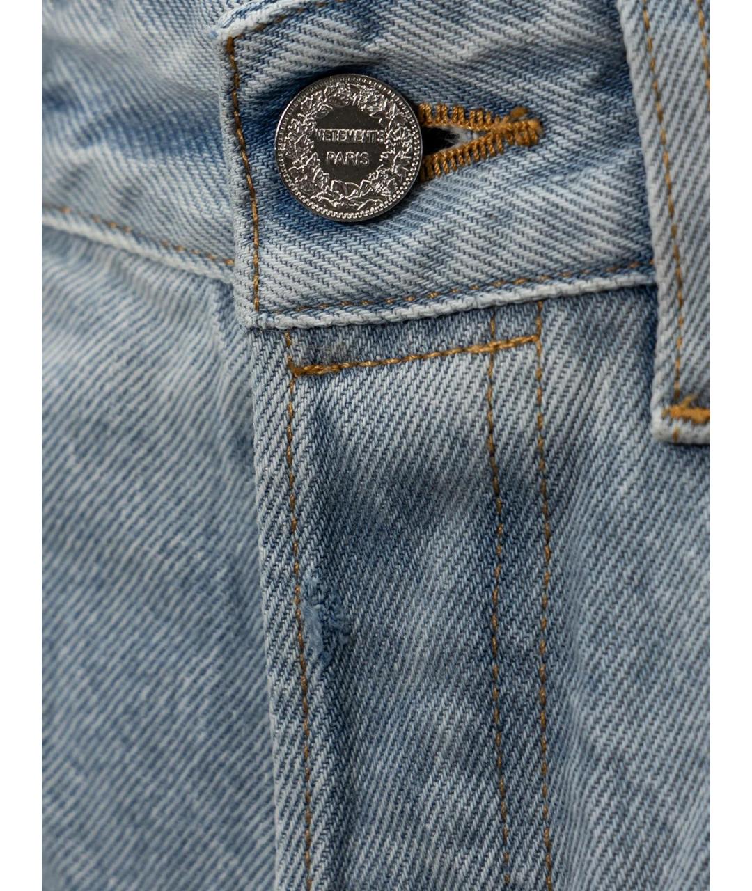 VETEMENTS Голубые хлопковые прямые джинсы, фото 3
