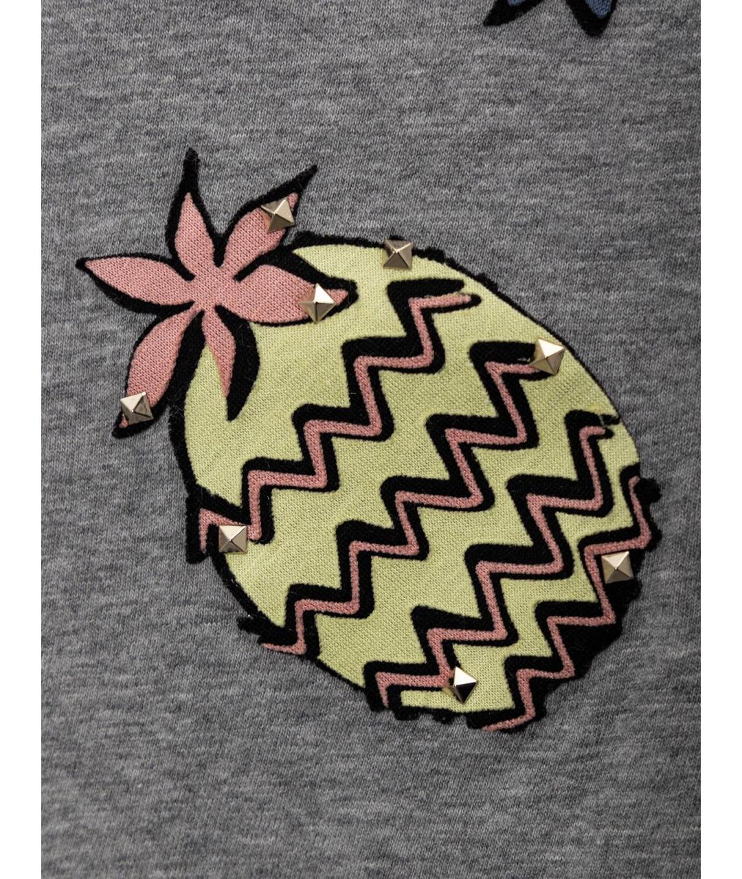 VALENTINO Серая хлопковая футболка, фото 3