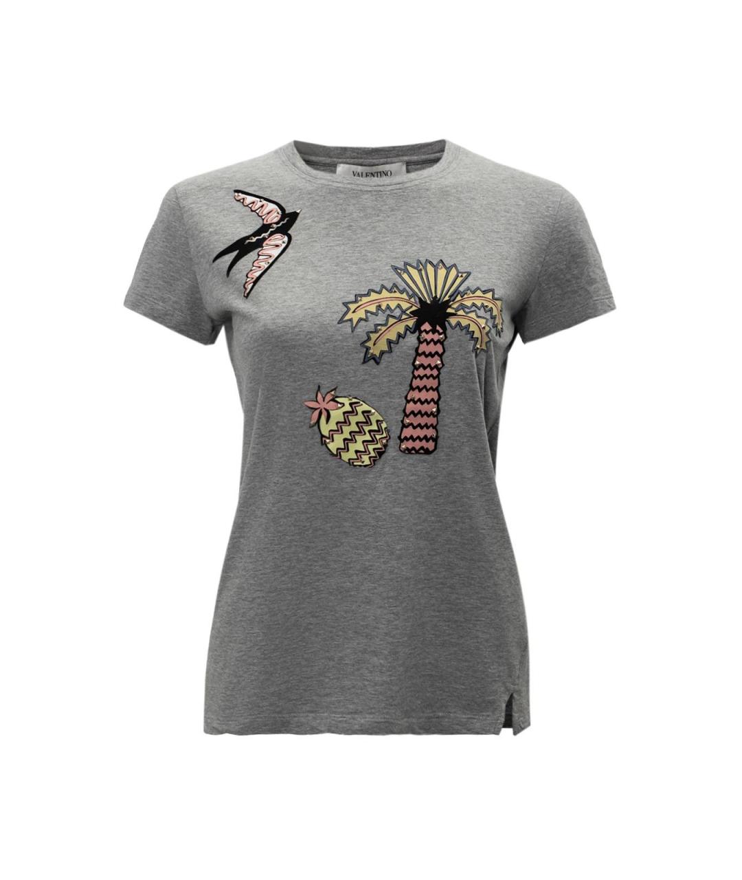 VALENTINO Серая хлопковая футболка, фото 1