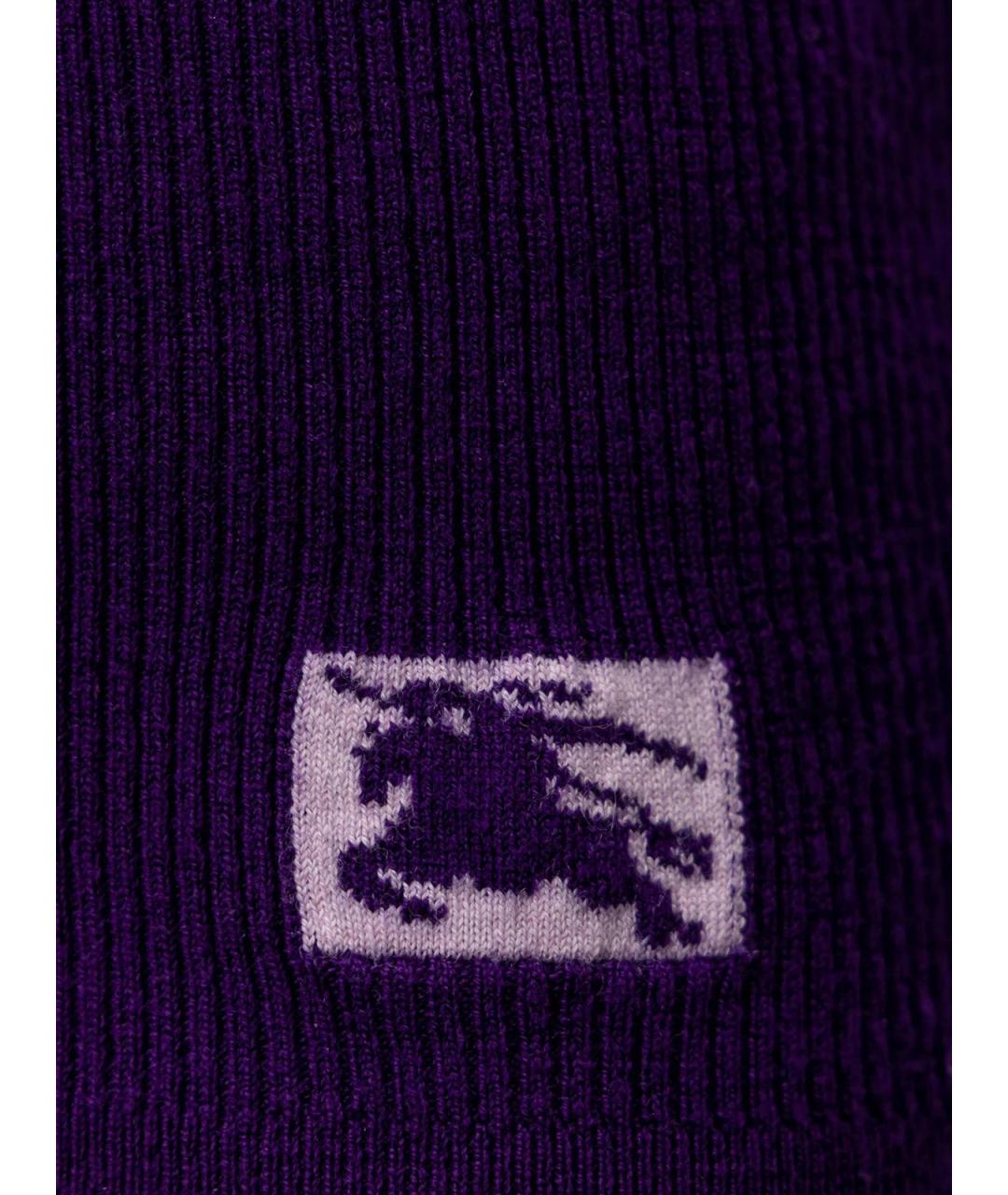 BURBERRY Фиолетовый шерстяной джемпер / свитер, фото 3