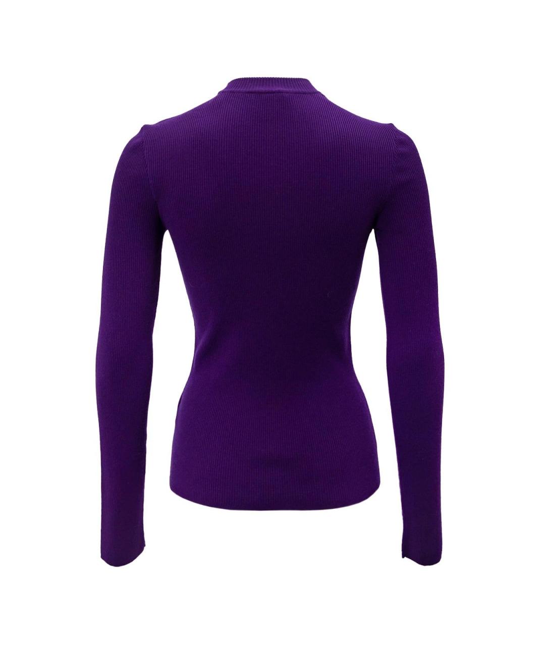 BURBERRY Фиолетовый шерстяной джемпер / свитер, фото 2