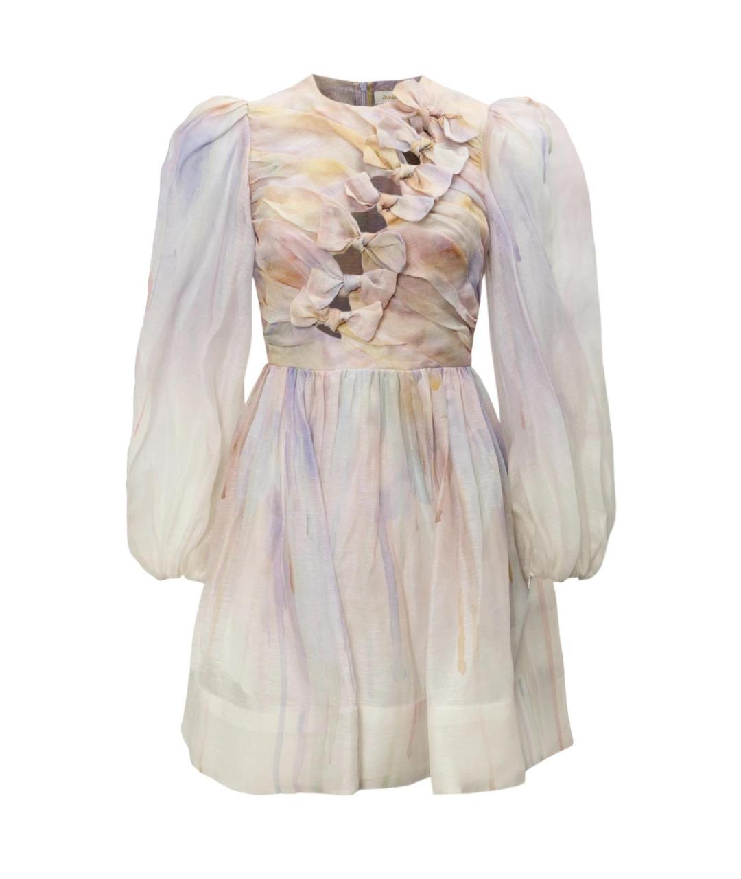 ZIMMERMANN Белое шелковое повседневное платье, фото 1