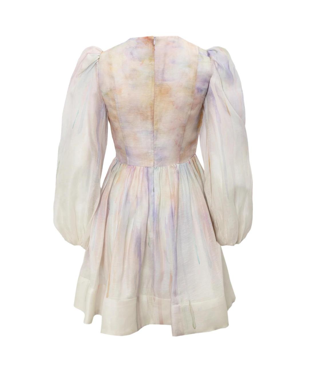 ZIMMERMANN Белое шелковое повседневное платье, фото 2