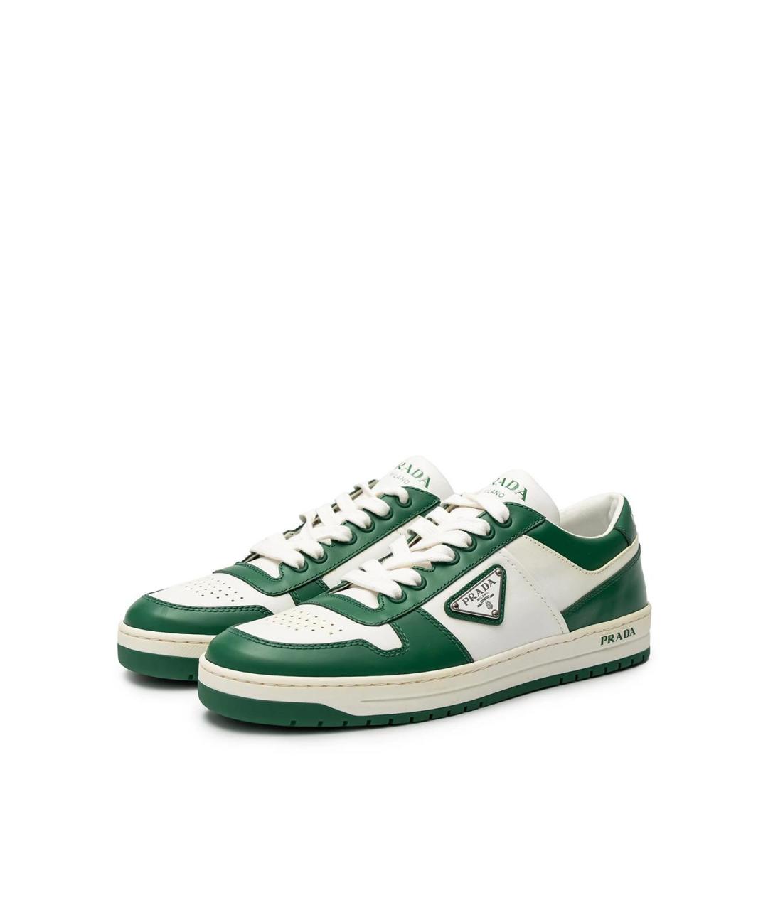 PRADA Зеленые кожаные кеды, фото 2
