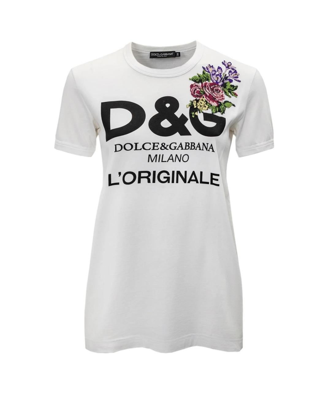 DOLCE&GABBANA Белая хлопковая футболка, фото 1