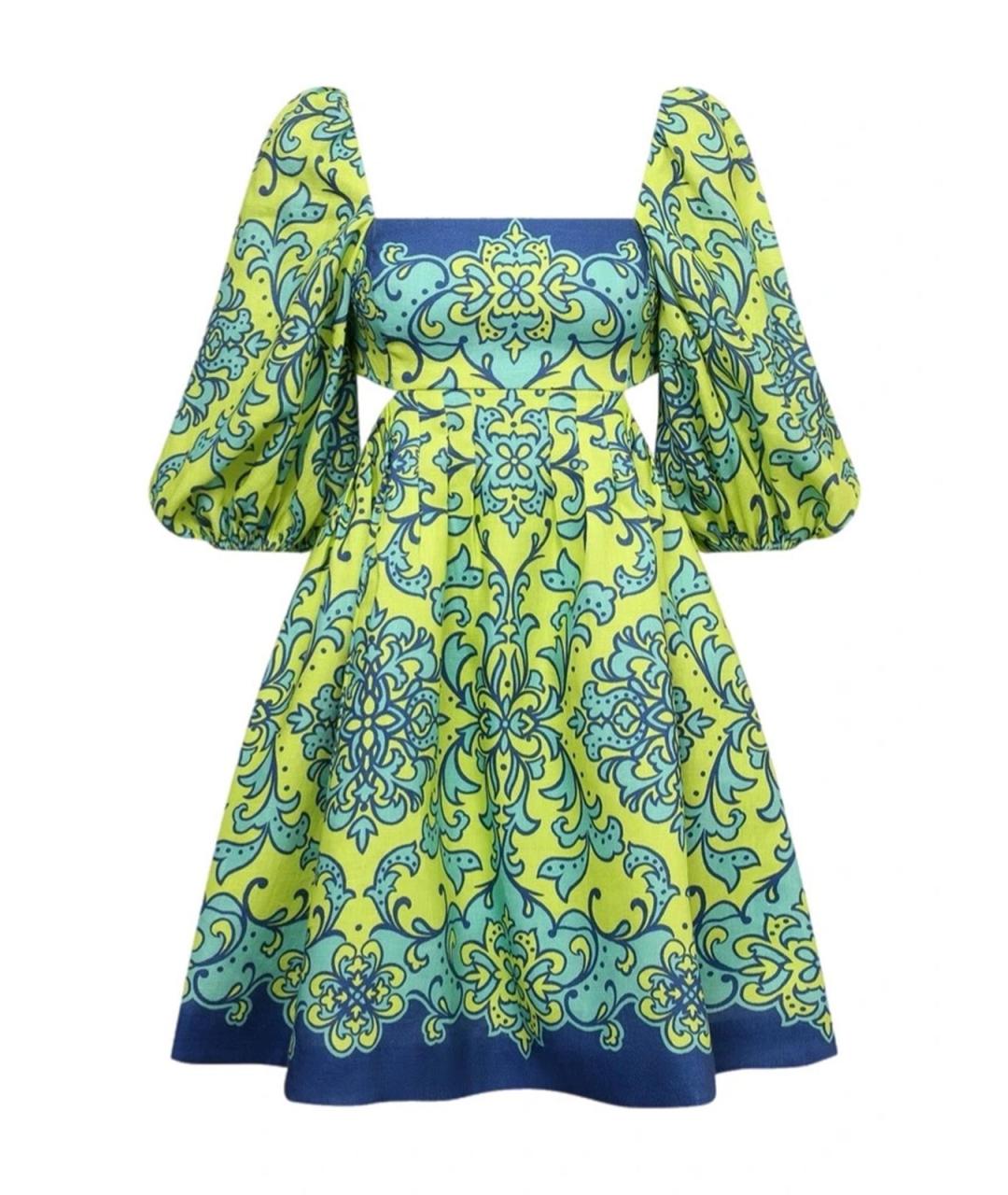 ZIMMERMANN Желтое льняное повседневное платье, фото 1