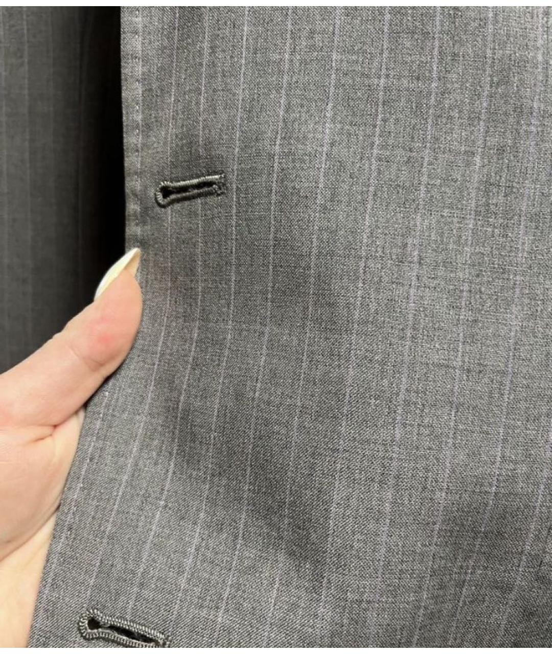 ALEXANDER MCQUEEN Серый шерстяной пиджак, фото 6