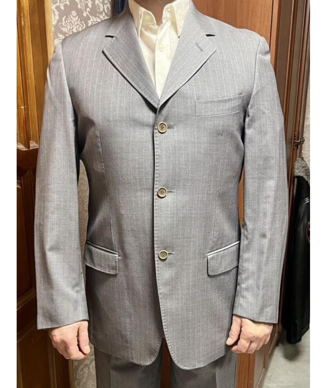 ALEXANDER MCQUEEN Серый шерстяной пиджак, фото 2