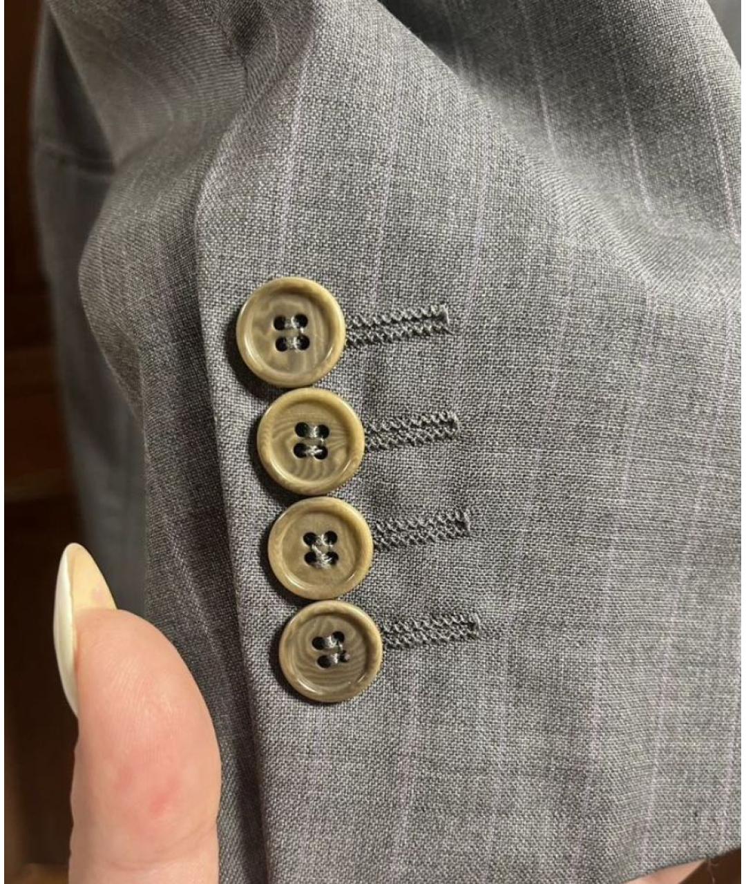 ALEXANDER MCQUEEN Серый шерстяной пиджак, фото 8