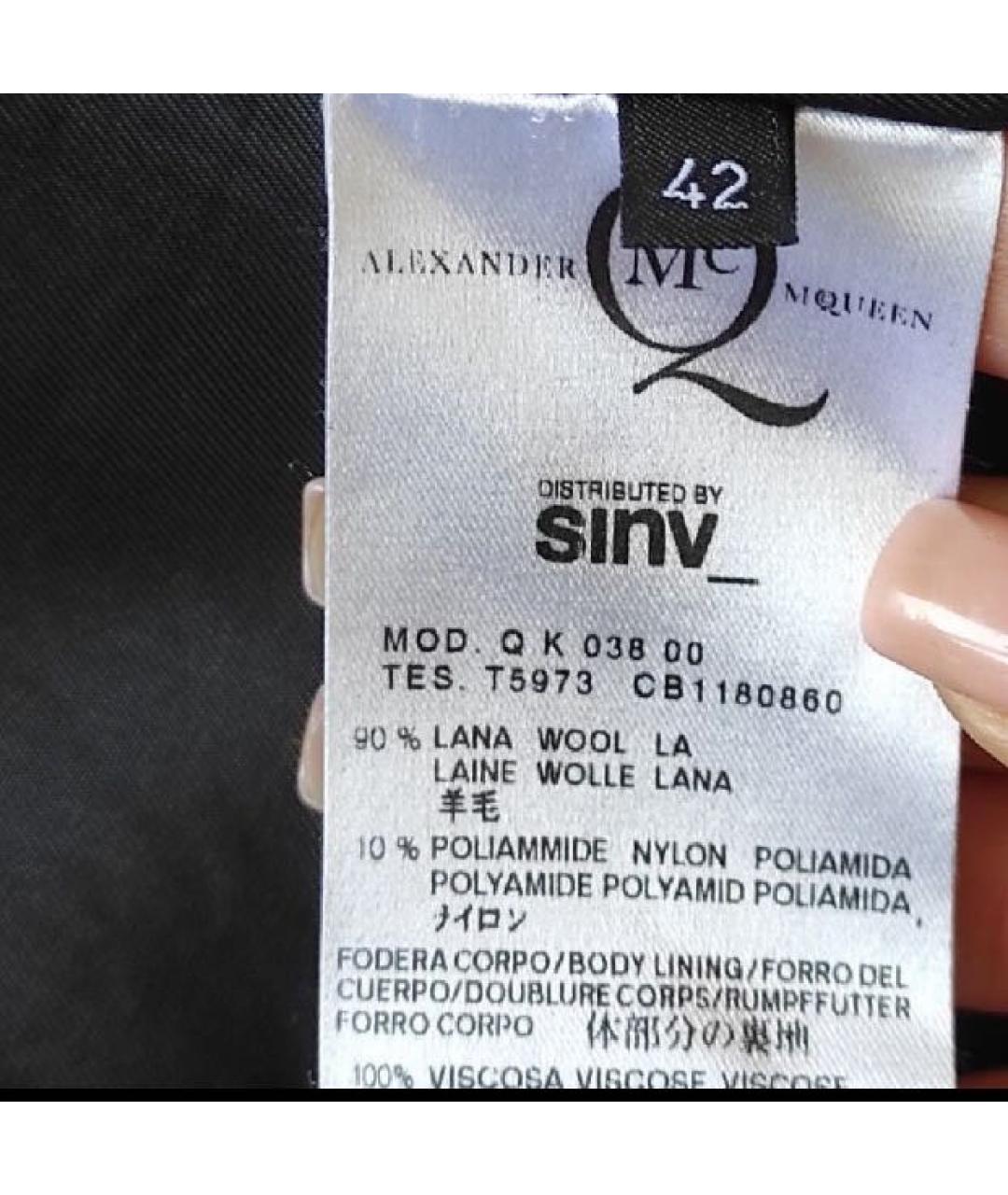 ALEXANDER MCQUEEN Мульти шерстяное пальто, фото 8