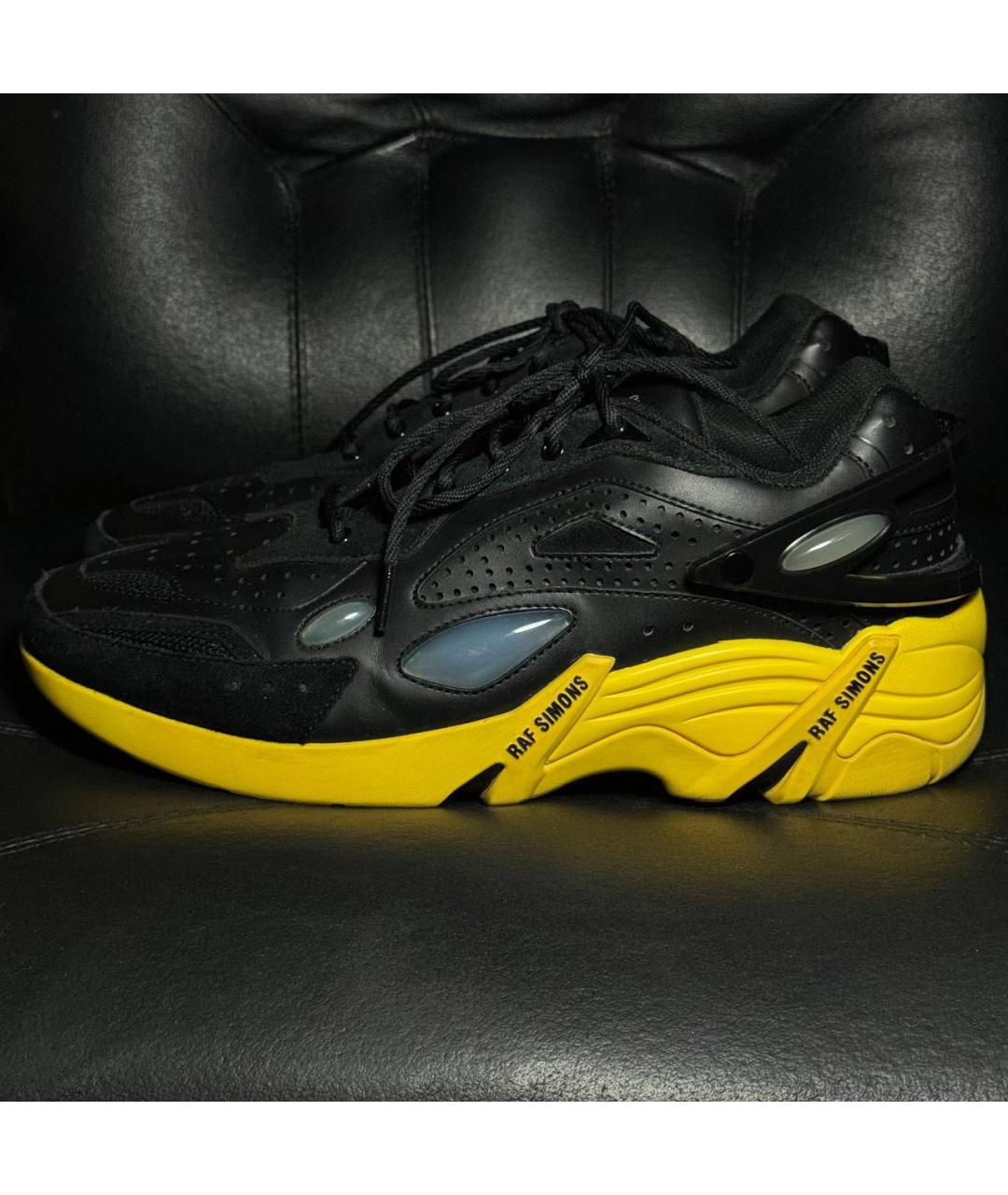 RAF SIMONS Черные кожаные низкие кроссовки / кеды, фото 3