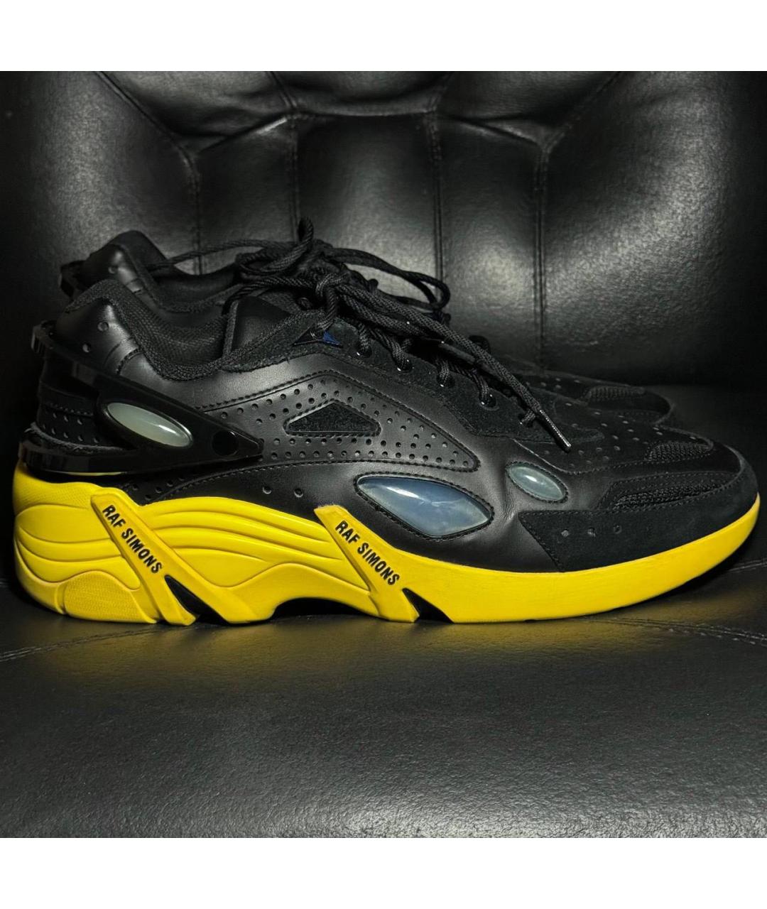 RAF SIMONS Черные кожаные низкие кроссовки / кеды, фото 9