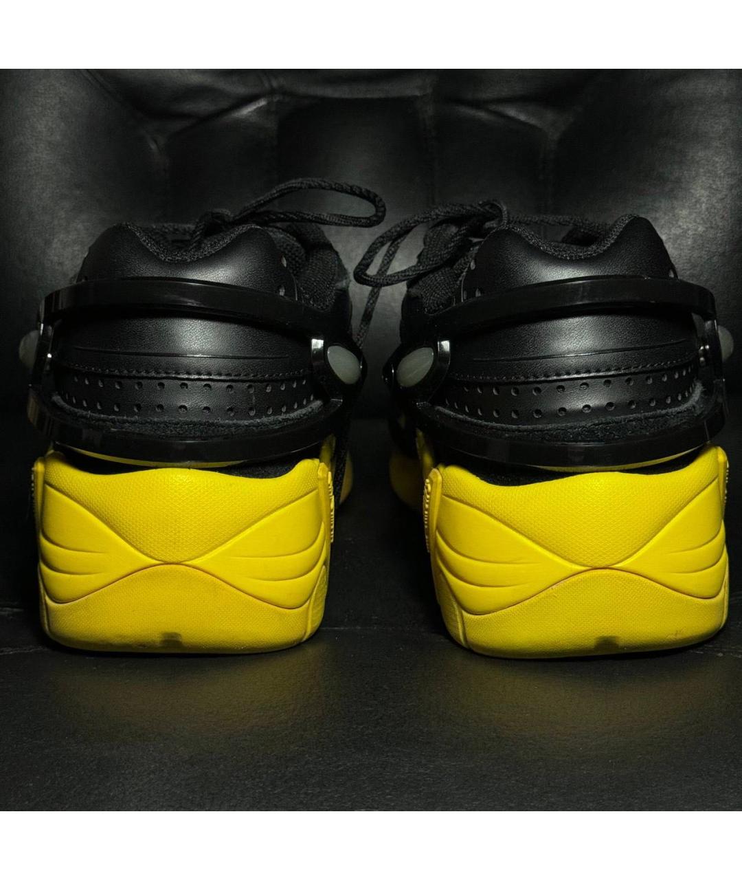 RAF SIMONS Черные кожаные низкие кроссовки / кеды, фото 2