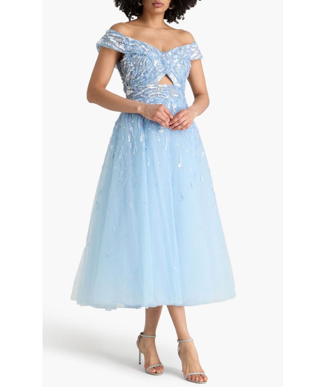 ZUHAIR MURAD Голубое полиамидовое коктейльное платье, фото 2