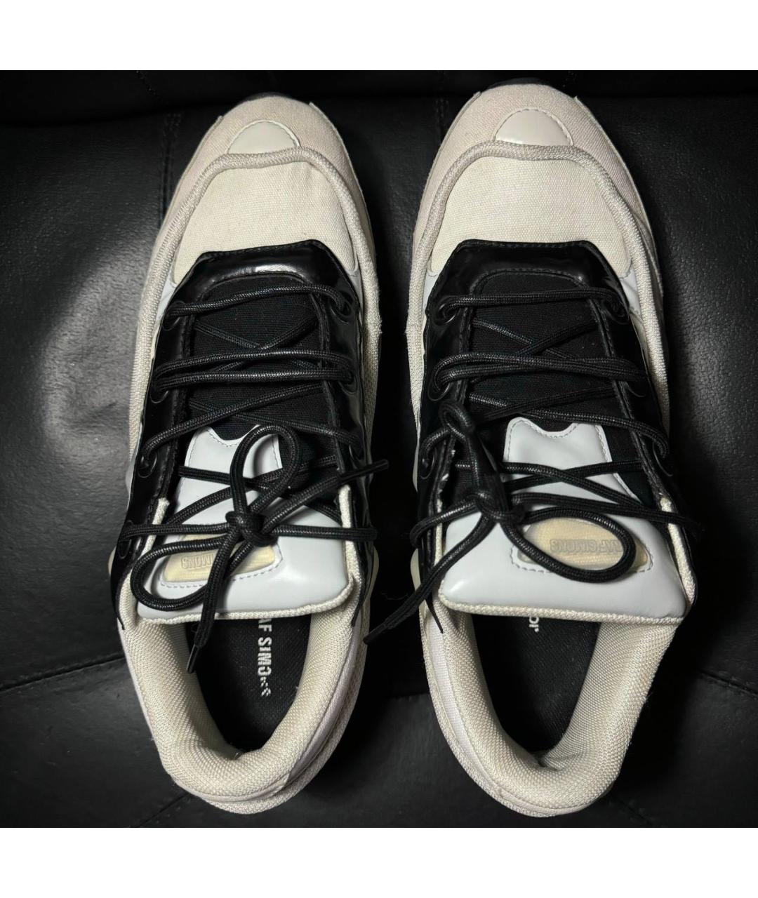 RAF SIMONS Белые текстильные низкие кроссовки / кеды, фото 4