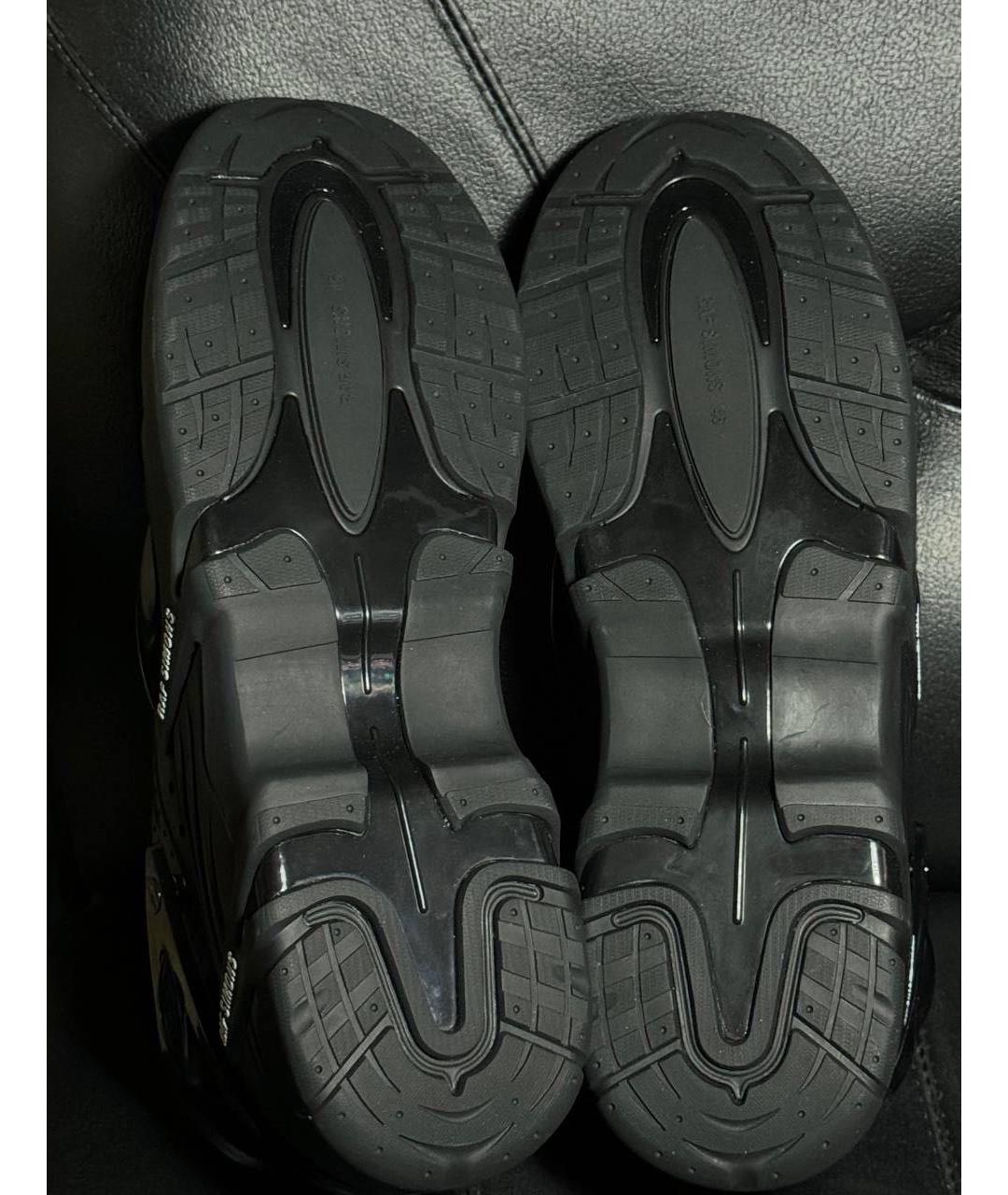 RAF SIMONS Черные кожаные низкие кроссовки / кеды, фото 7