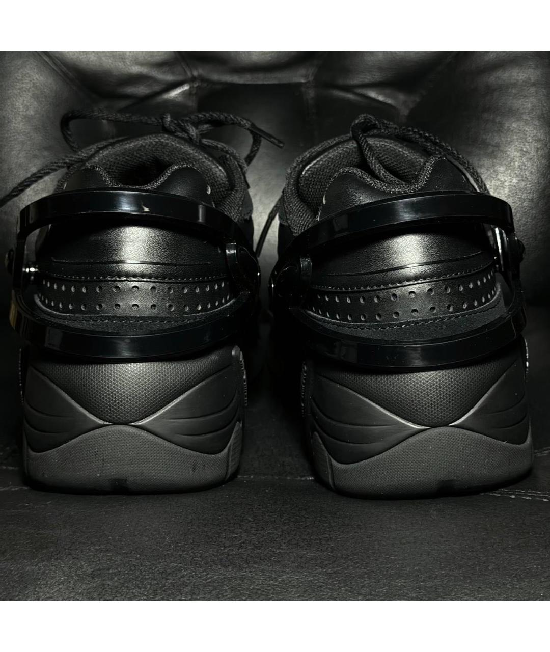 RAF SIMONS Черные кожаные низкие кроссовки / кеды, фото 2