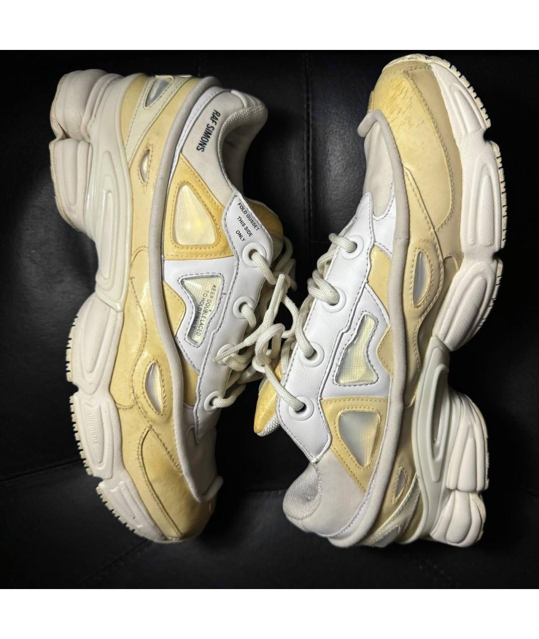 ADIDAS X RAF SIMONS Бежевые текстильные низкие кроссовки / кеды, фото 3