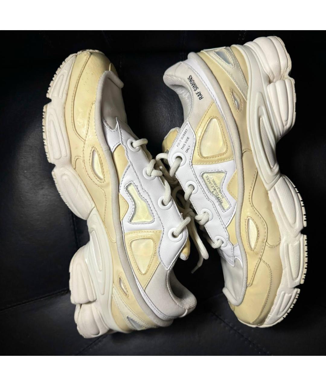 ADIDAS X RAF SIMONS Бежевые текстильные низкие кроссовки / кеды, фото 4