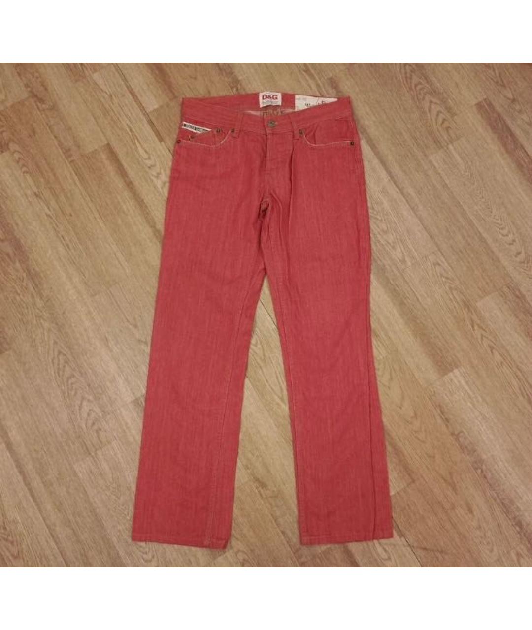 DOLCE&GABBANA Красные хлопковые прямые джинсы, фото 9