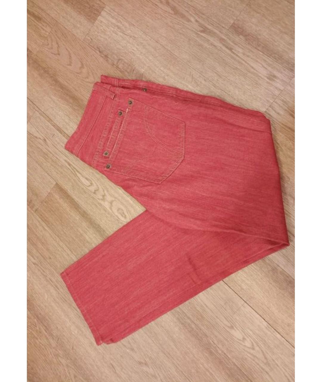 DOLCE&GABBANA Красные хлопковые прямые джинсы, фото 3