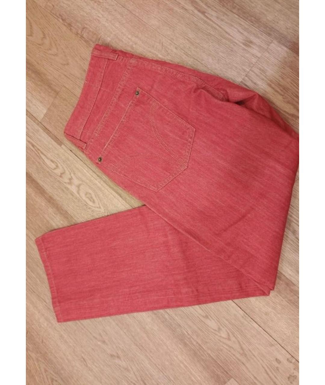 DOLCE&GABBANA Красные хлопковые прямые джинсы, фото 4