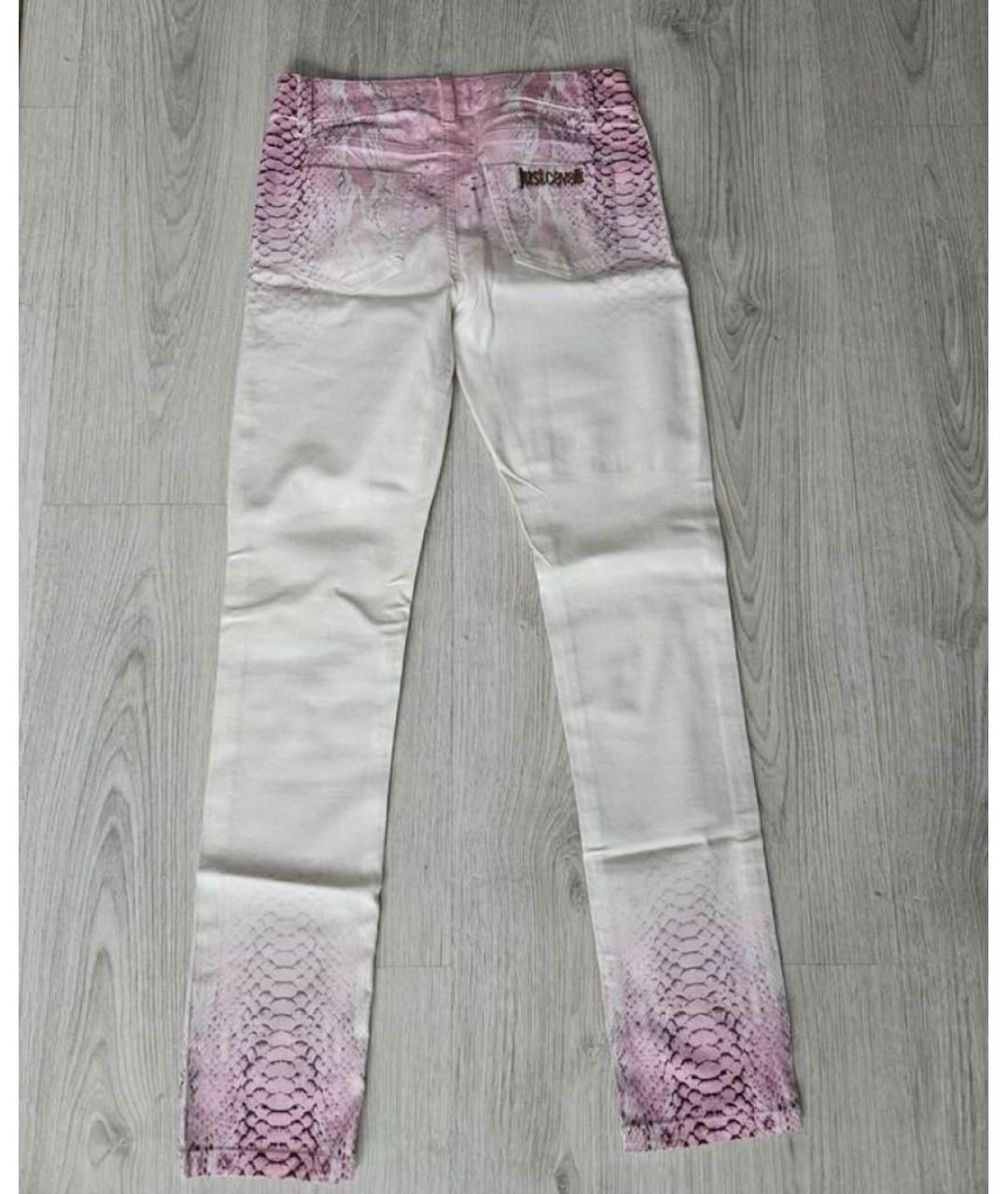 JUST CAVALLI Белые хлопко-эластановые джинсы слим, фото 2