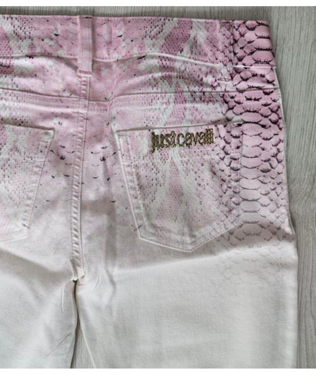 JUST CAVALLI Белые хлопко-эластановые джинсы слим, фото 3