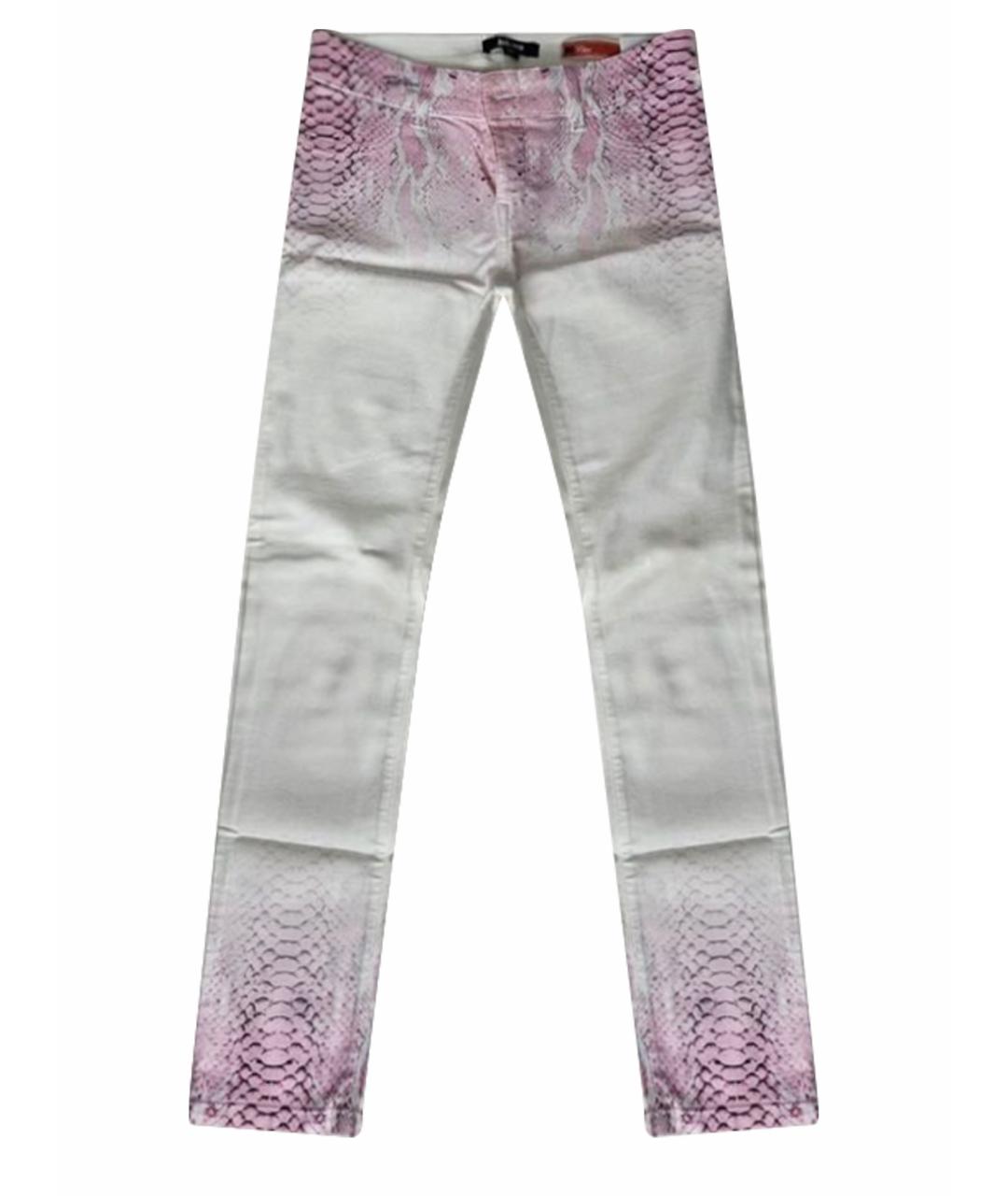 JUST CAVALLI Белые хлопко-эластановые джинсы слим, фото 1