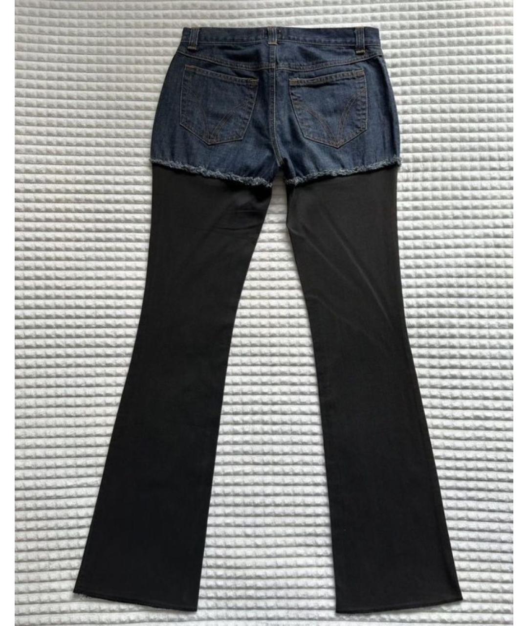 DOLCE&GABBANA Черные хлопко-эластановые прямые брюки, фото 2