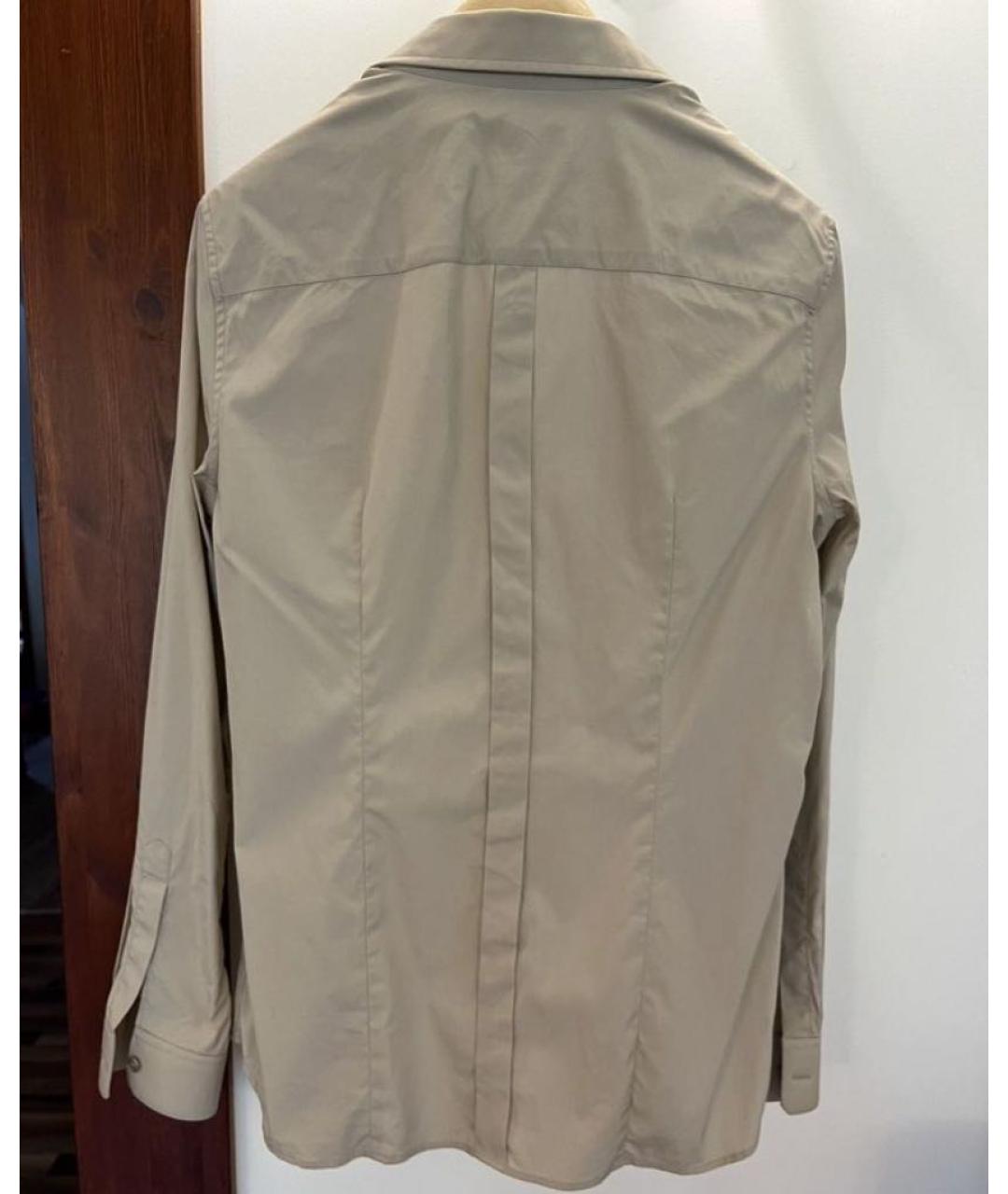 BURBERRY Бежевая хлопко-эластановая рубашка, фото 5