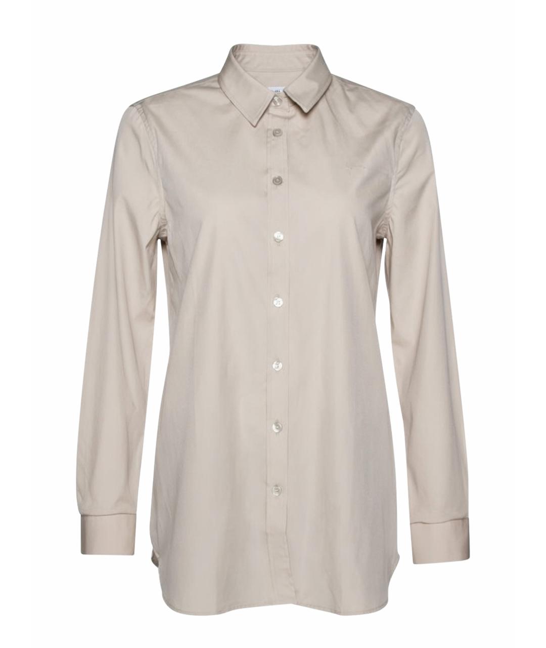 BURBERRY Бежевая хлопко-эластановая рубашка, фото 1