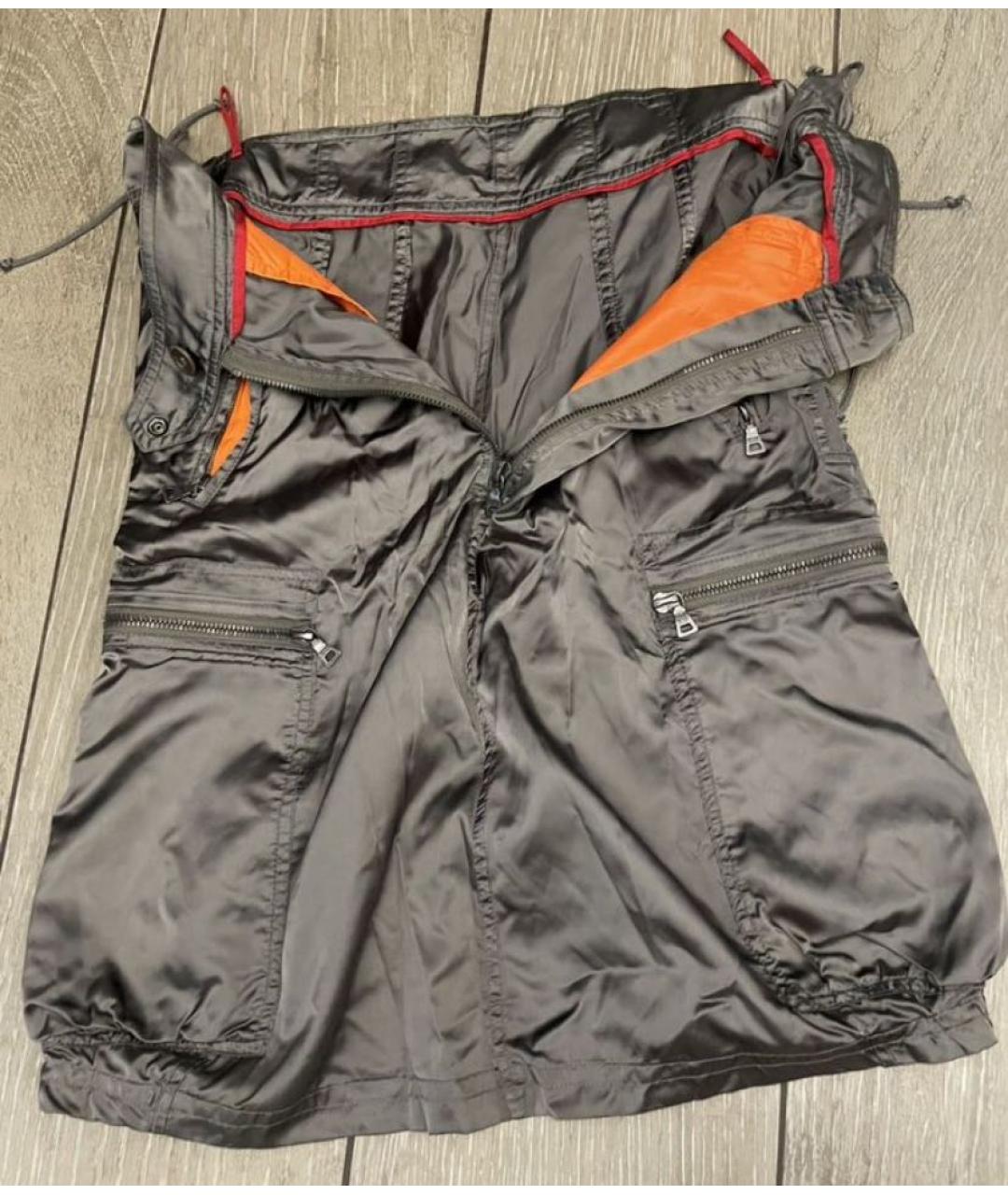 PRADA Серая полиамидовая юбка миди, фото 2