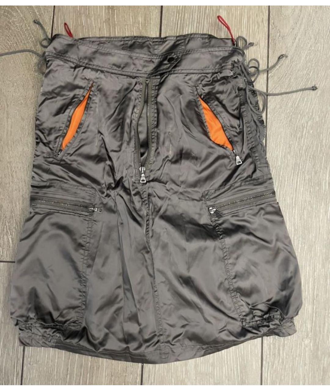 PRADA Серая полиамидовая юбка миди, фото 8