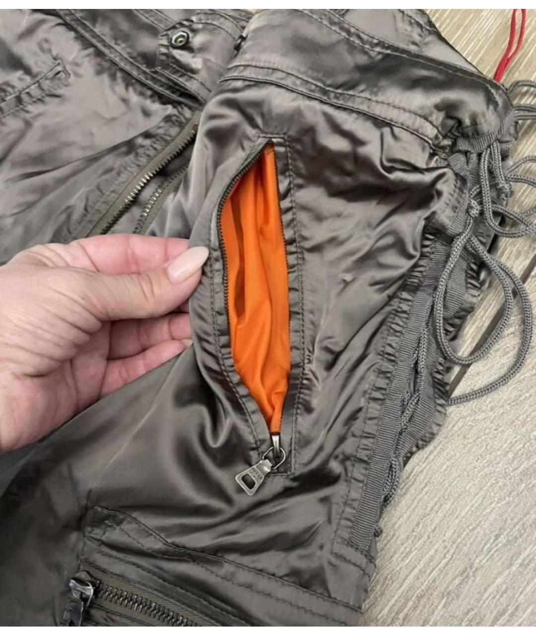 PRADA Серая полиамидовая юбка миди, фото 7